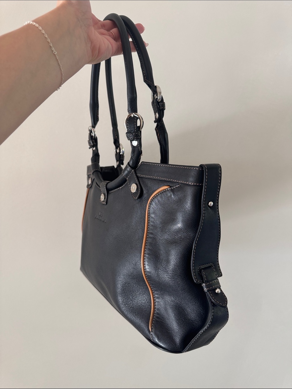 Vintage Balenciaga Black Leather Shoulder Bag - Picture 4 of 11